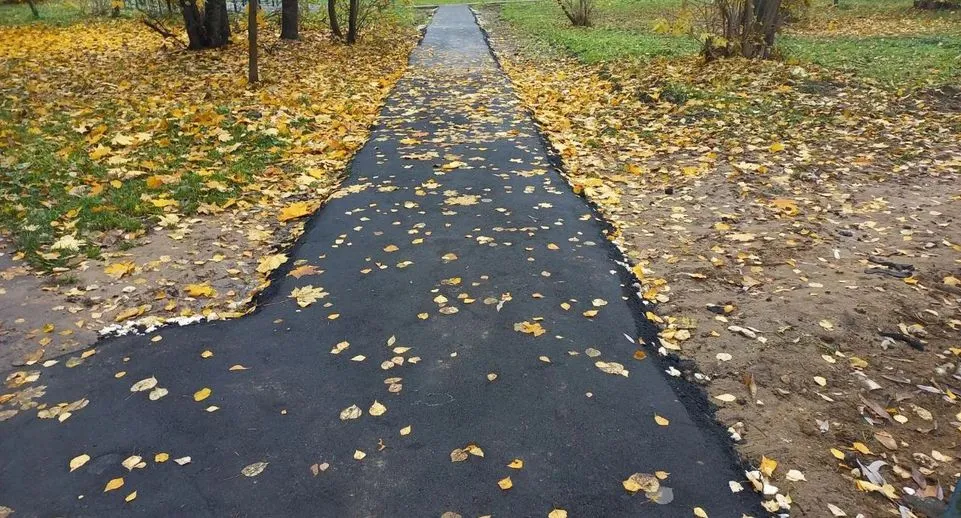 В Электростали во дворе Северного микрорайона проложили пешеходную дорожку